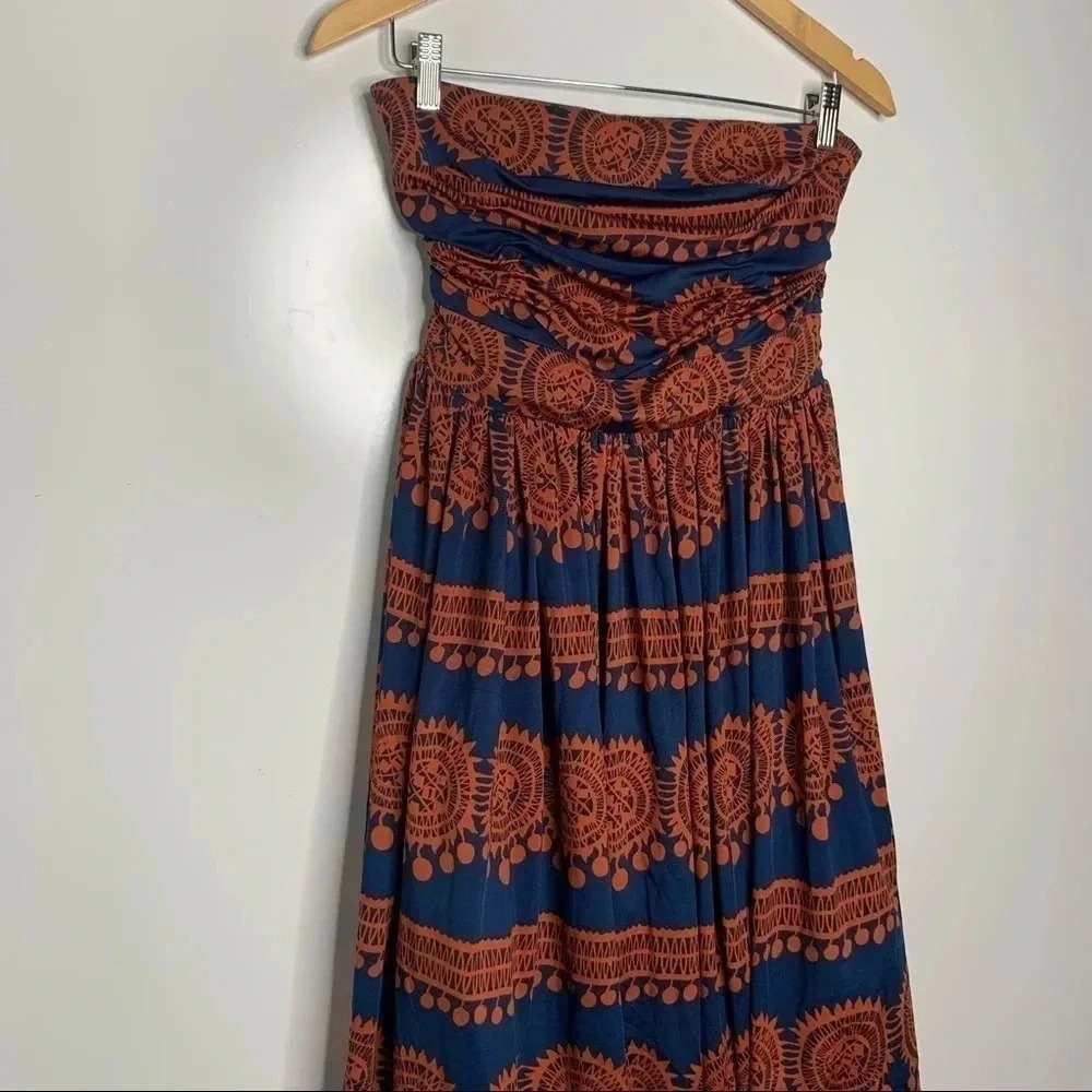 Anthropologie Girls From Savoy Oxidized Medallions Strapless Tulle Dress Size XS - Picture 3 of 12